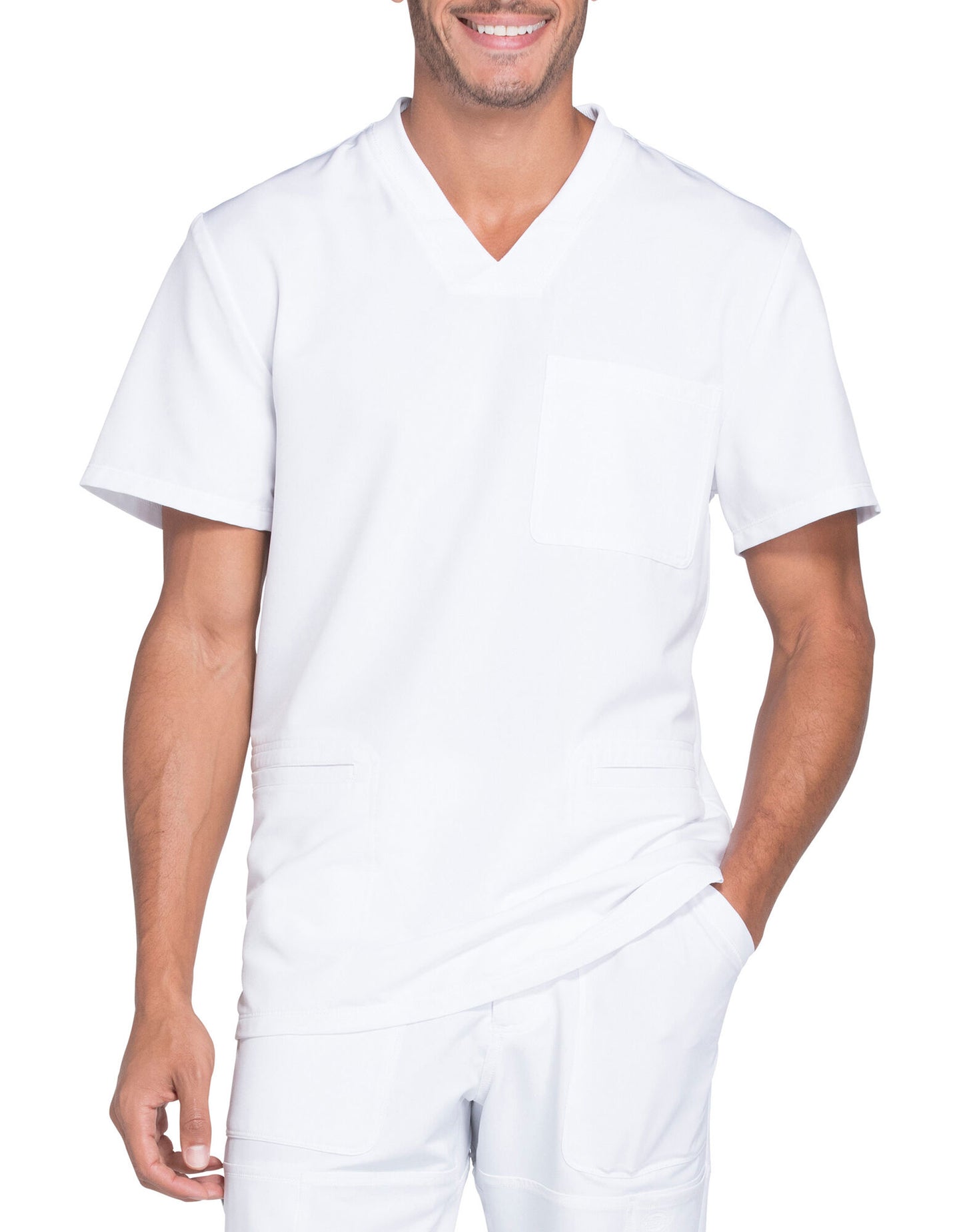 Camisa Médica Dynamix con Cuello en V para Hombre