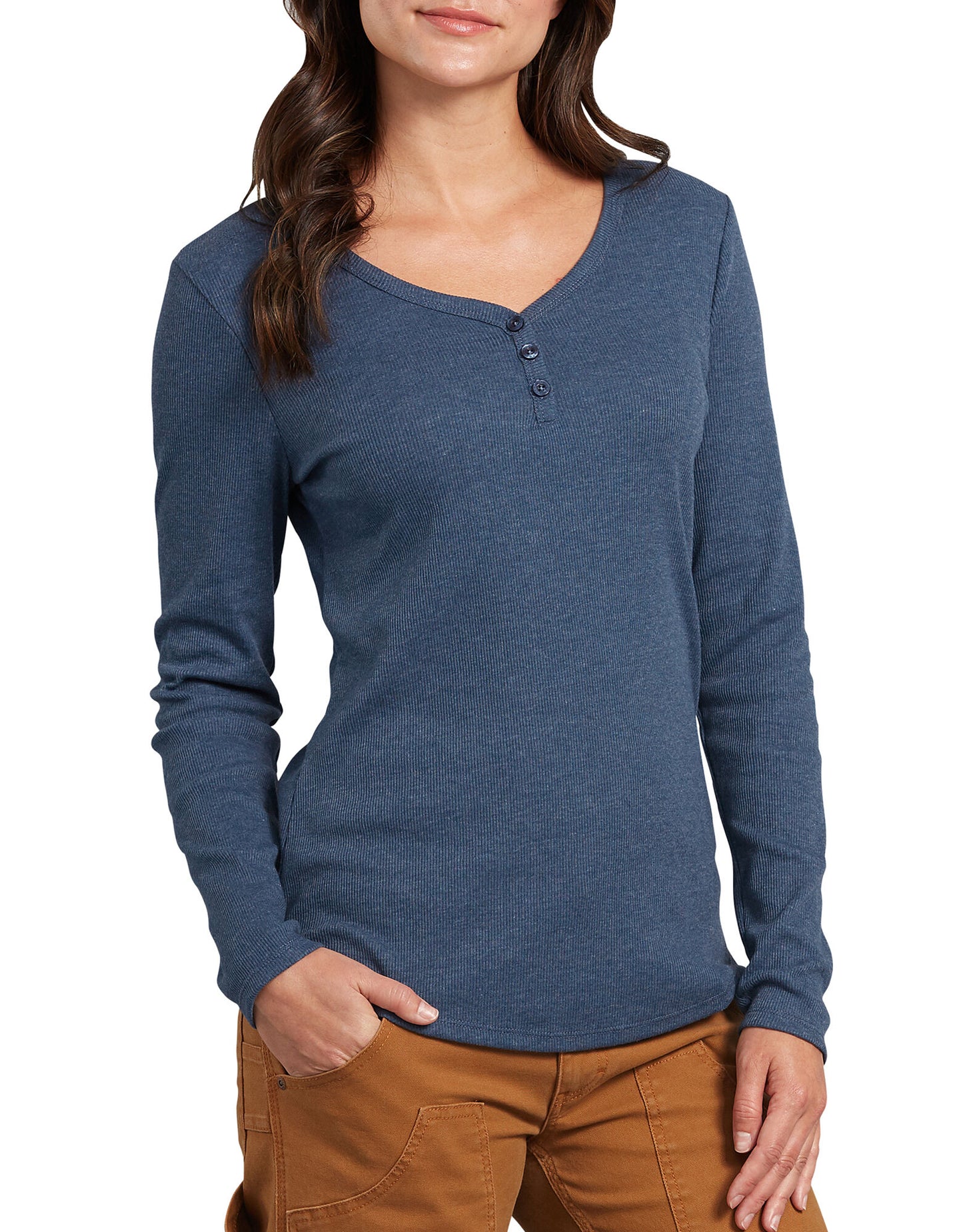 T-Shirt Henley Manga Larga