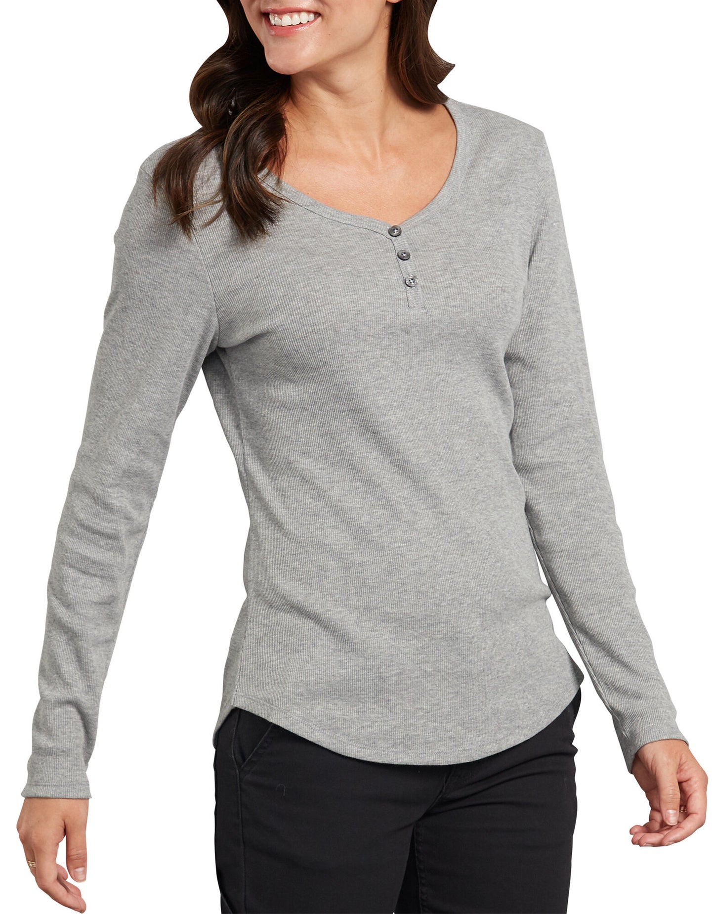 T-Shirt Henley Manga Larga