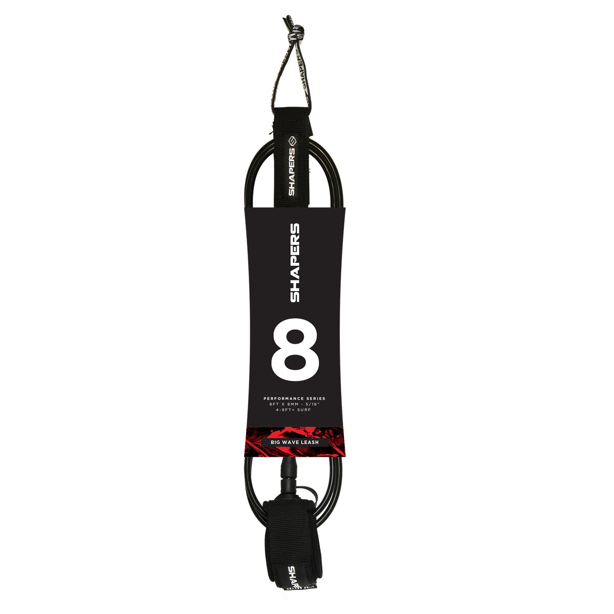 8ft Big Wave Leash - Negro
