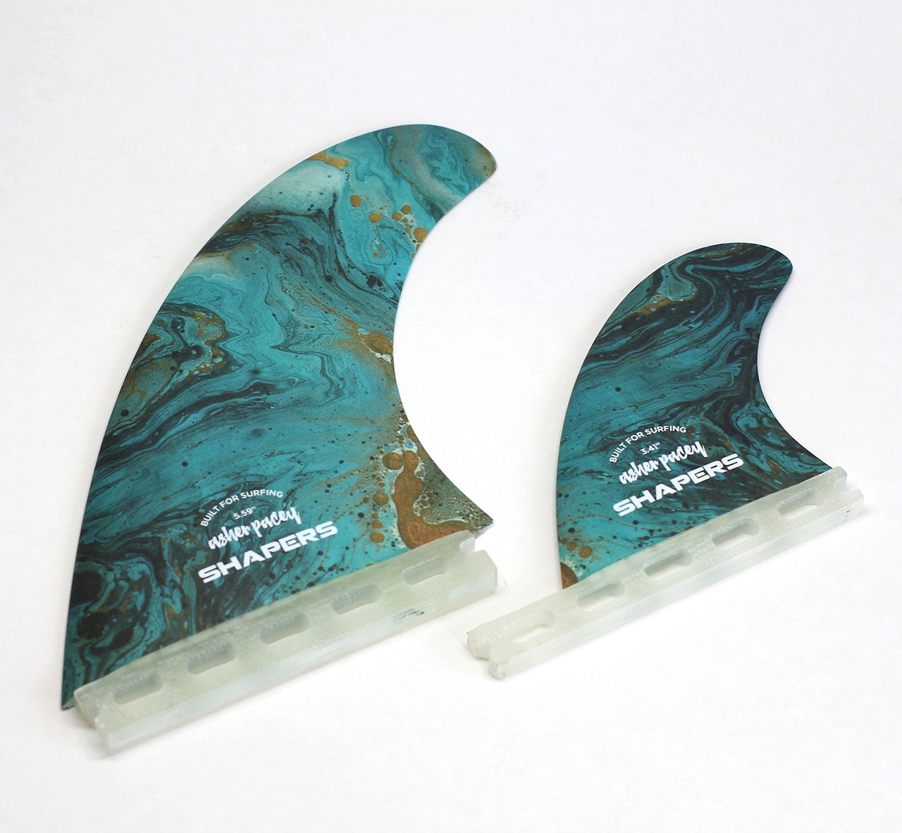 Juego de 2 Quillas Asher Pacey 5.59" Twin Fin (Futures) - Turquesa