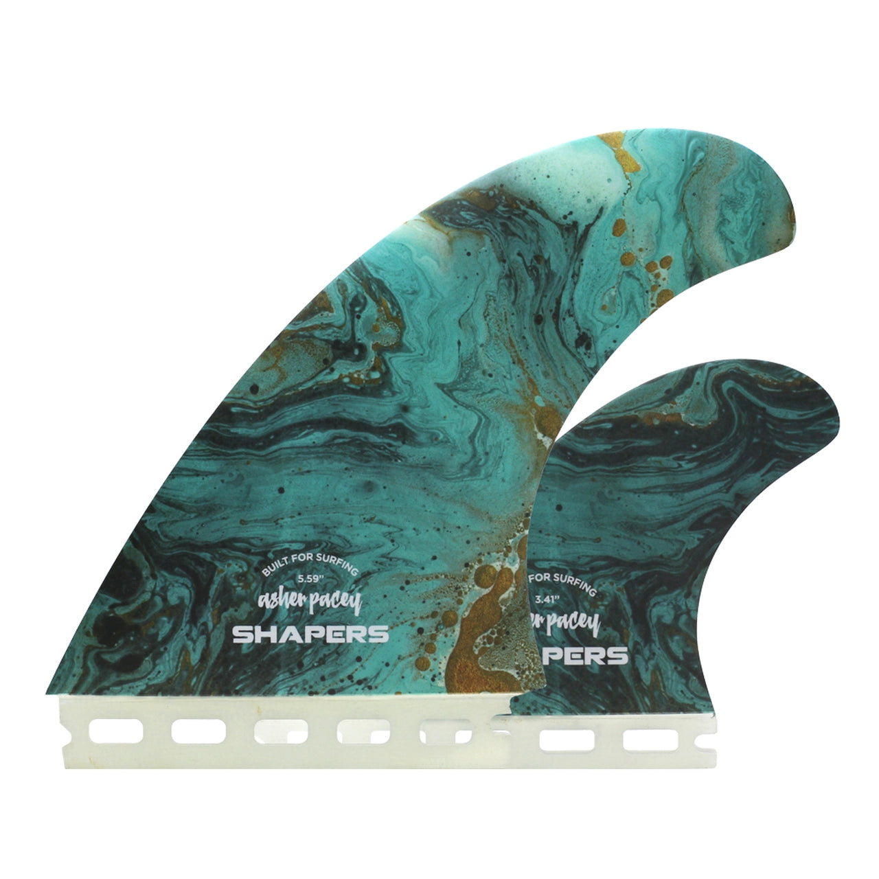 Juego de 2 Quillas Asher Pacey 5.59" Twin Fin (Futures) - Turquesa