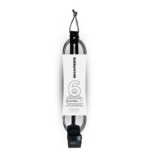 6ft Ultra-Lite Comp Leash - Blanco & Negro