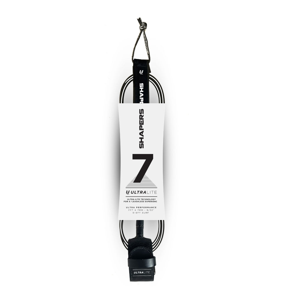 7ft Ultra-Lite Performance Leash - Blanco & Negro